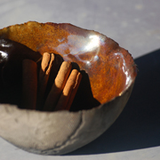 Bol cuivre en céramique raku